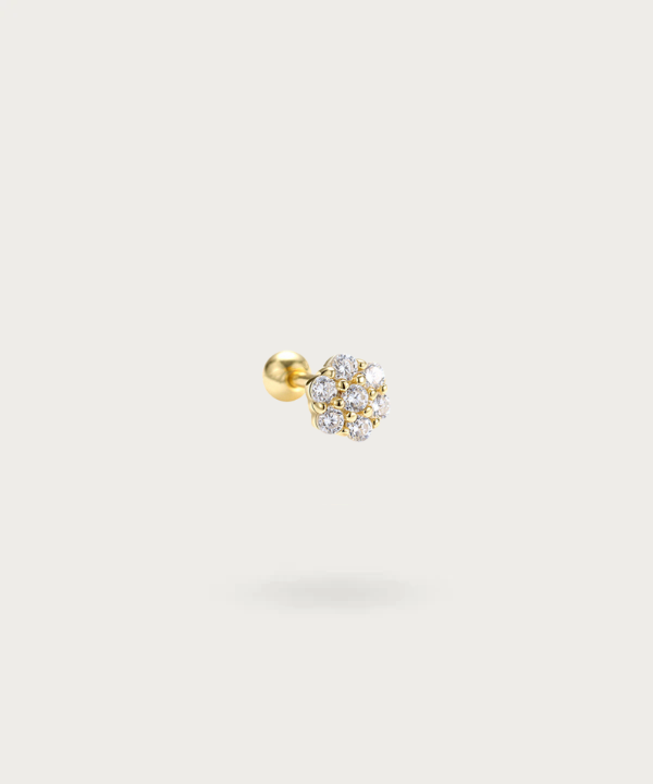 Zilveren goldplated kinderring met witte zirkonia | -NL