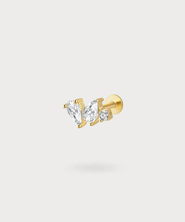 Helixpiercing Elisenda, de subtiliteit van marquise zirkonia's