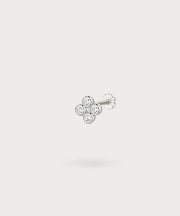 Een geometrisch en lichtgevend ontwerp definieert de Elorri helix piercing