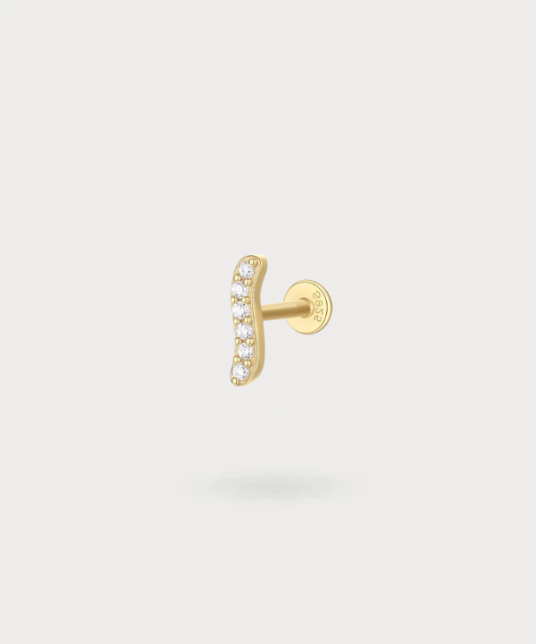 Gebogen tragus piercing Lekora met schitterende zirkonia's