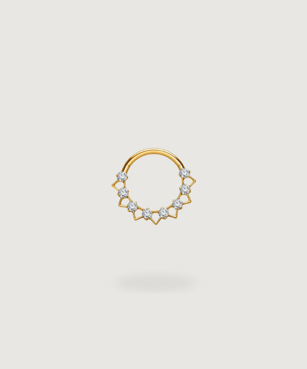 Alaia Titanium Piercing in goud met zirkonen, voor dagelijkse glans