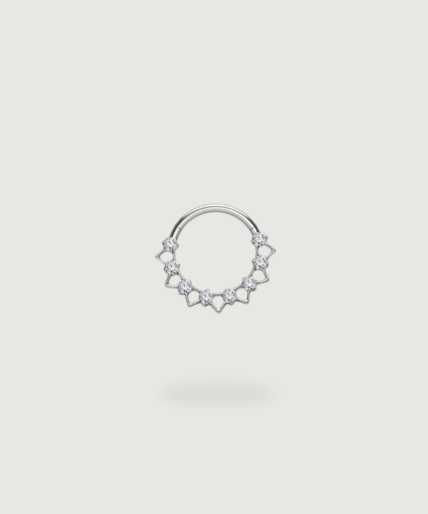 Alaia Titanium Piercing in zilver met zirkonen, voor dagelijkse glans