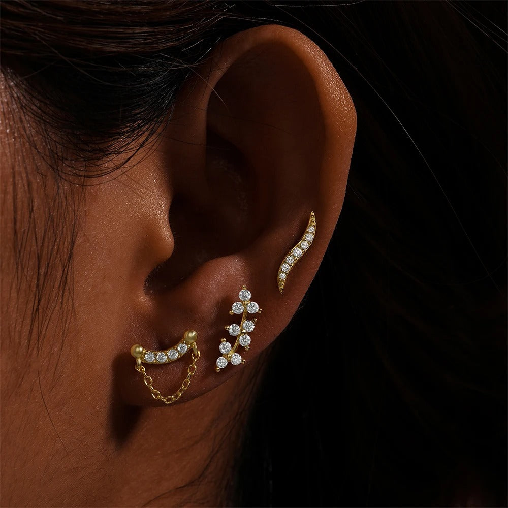 Judith: een flat piercing waar elke zirkoon een ster is
