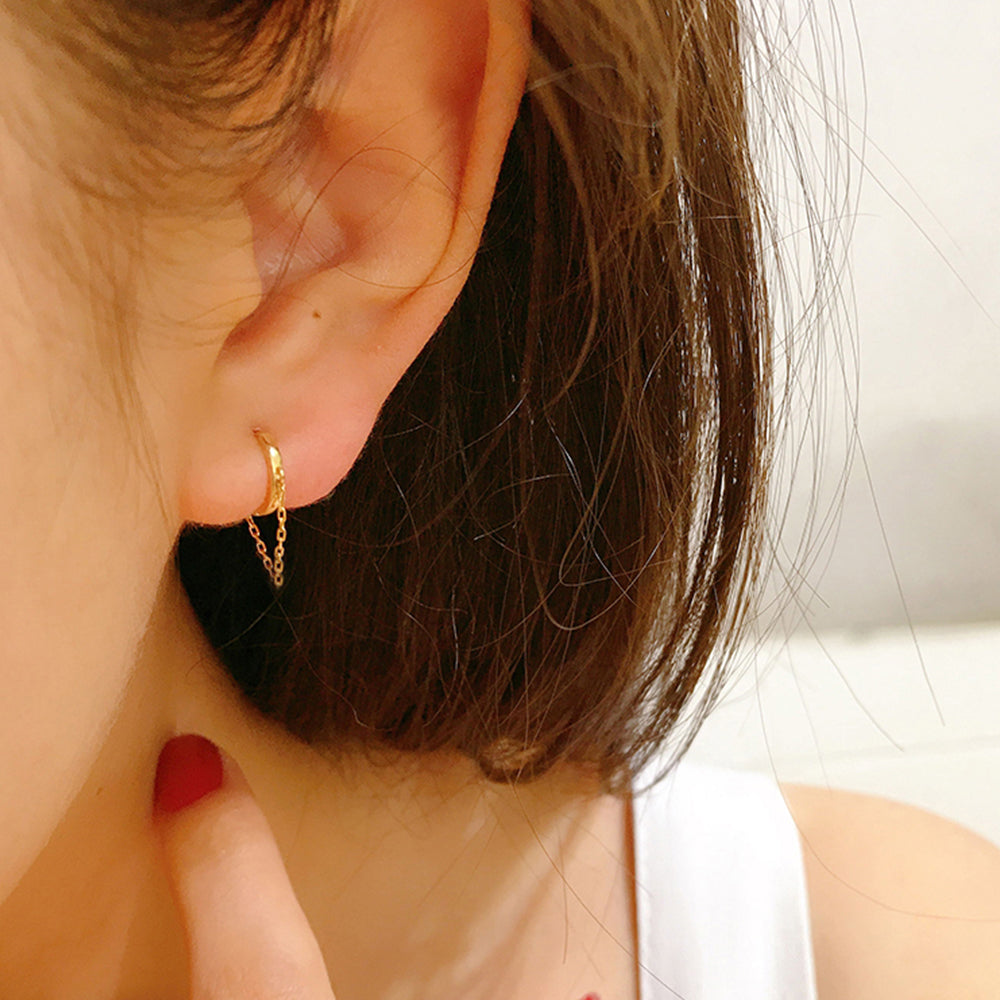 Zilveren Lusiana Ring Oorbellen met Delicate Hangende Ketting