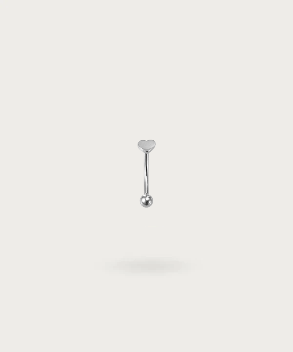 Rook Hart Piercing kleur zilveren
