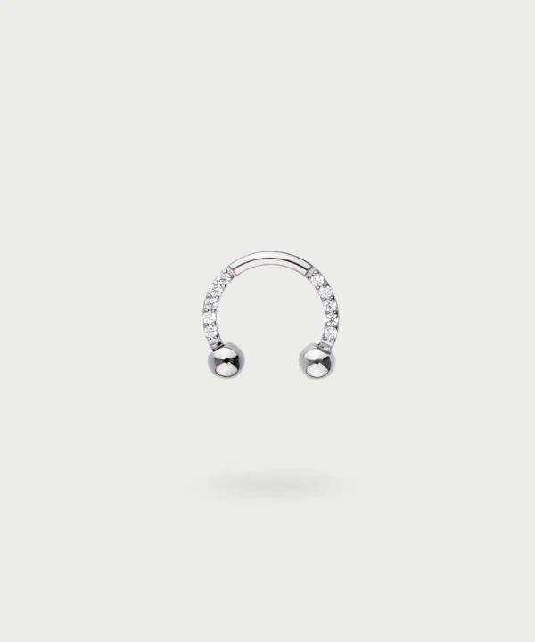 cirkelvormige halter titanium zilver titanium zirconia daith piercing