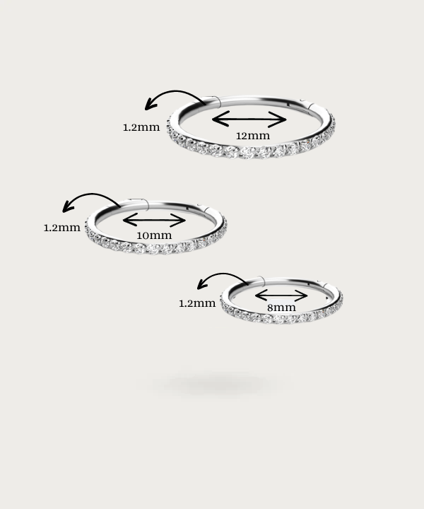 titanium piercing size guide helix