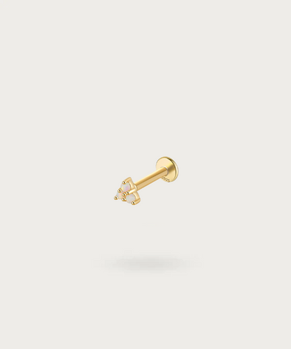 18k goud met opaal oor piercing