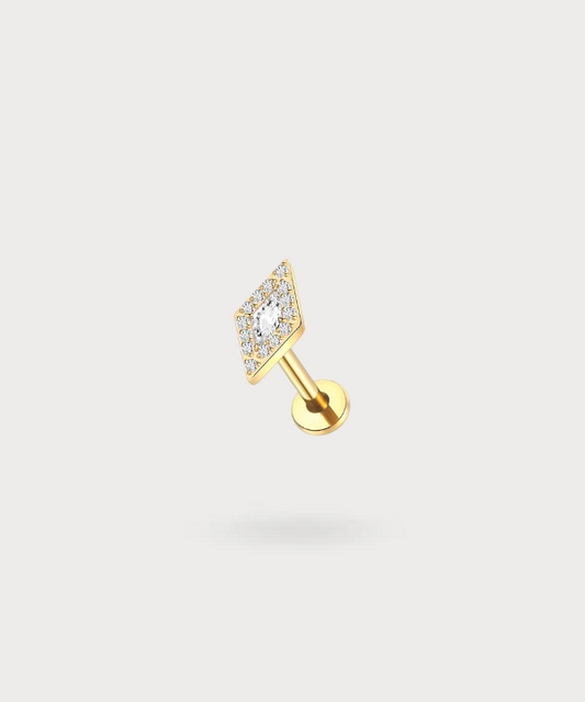 Flat piercing Oriana in vierkante vorm met schitterende zirkonia's