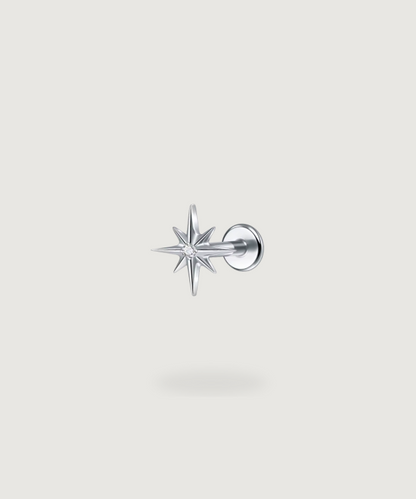 Piercing oor zon in verzilverd titanium