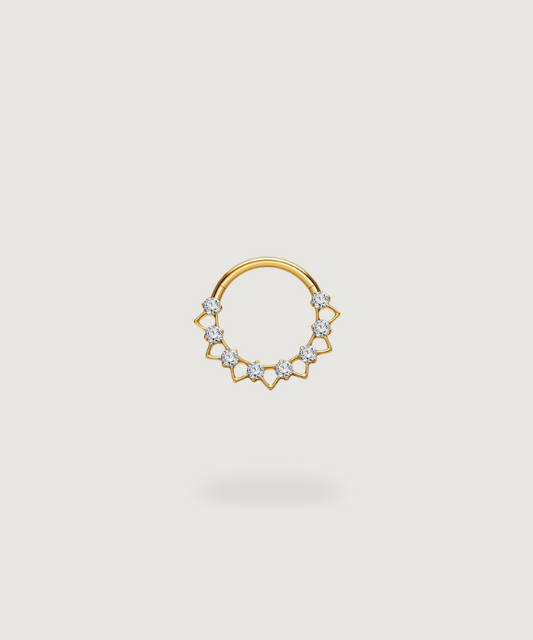 Alaia Titanium Piercing in goud met zirkonen, voor dagelijkse glans
