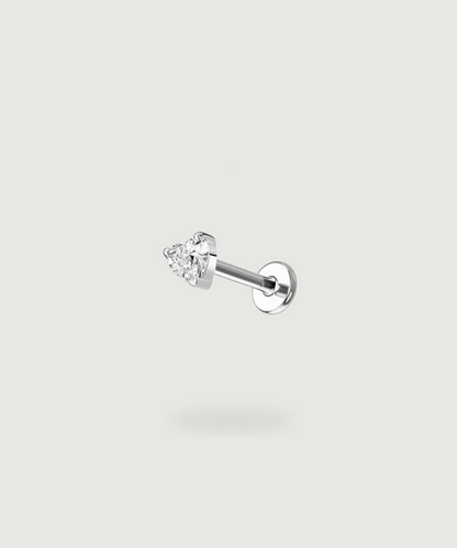  piercing  in zilver met zirkonia's Matiana