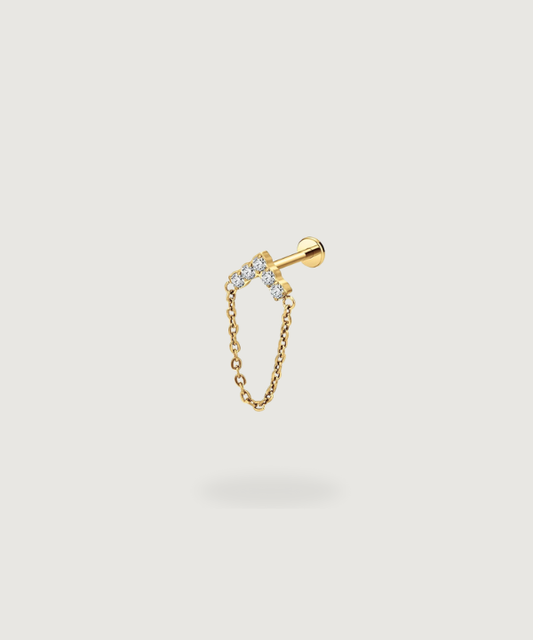 Tina piercing in goudkleurig titanium 