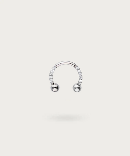 cirkelvormige halter titanium zilver titanium zirconia daith piercing