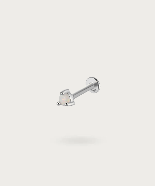 piercing tragus opaal zilver