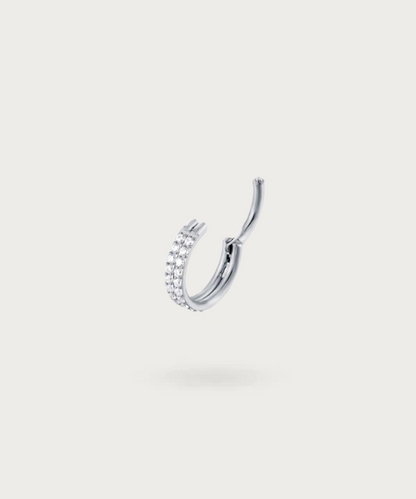 Helix Titaan Piercing zilver met zirkonia