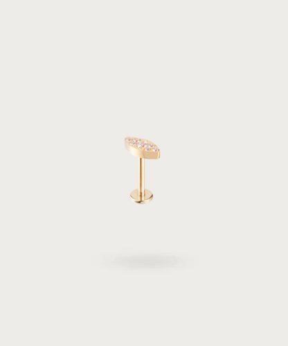 conch piercing titanium met goud