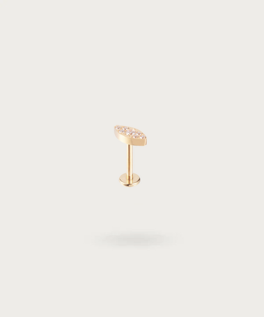 conch piercing titanium met goud